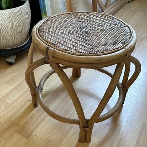Vintage Rattan Boho Wicker Stool Bali style
